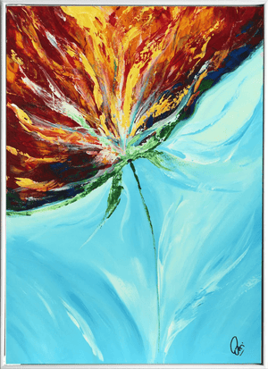 Flame Bloom II – Original Acrylic Painting by Edelgard Schroer
