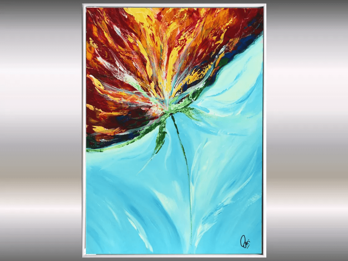 Flame Bloom II – Original Acrylic Painting by Edelgard Schroer