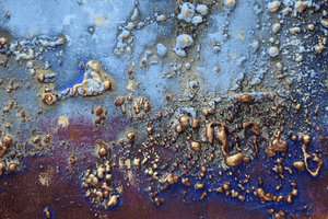 Midnight Ember – Original Textured Abstract Painting by Edelgard Schroer