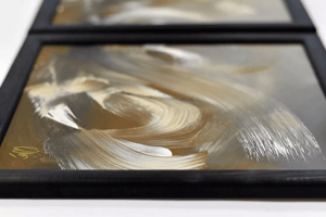 Wilderness – Original Abstract Triptych in Brown and Gold by Edelgard Schroer