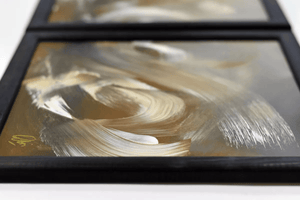 Wilderness – Original Abstract Triptych in Brown and Gold by Edelgard Schroer