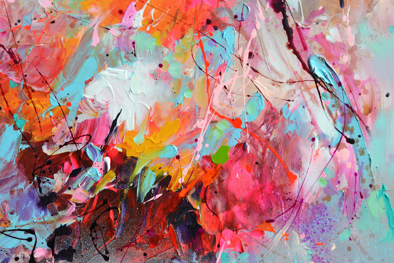 Colorful Signals of Trees Large Abstract Painting