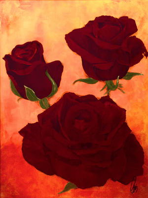 Crimson Grace – Original Acrylic Painting by Edelgard Schroer