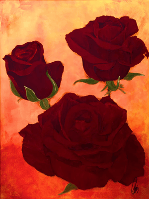 Crimson Grace – Original Acrylic Painting by Edelgard Schroer