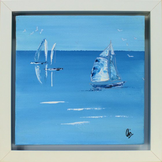 Ocean Breeze – Original Sailing Boats Painting by Edelgard Schroer