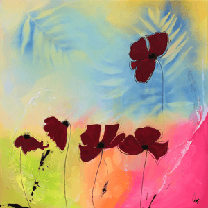 Scarlet Breeze – Original Abstract Painting by Edelgard Schroer