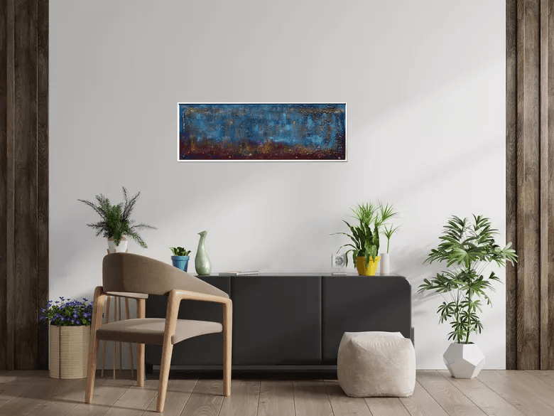Midnight Ember – Original Textured Abstract Painting by Edelgard Schroer