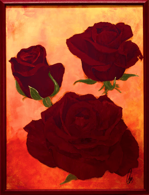 Crimson Grace – Original Acrylic Painting by Edelgard Schroer