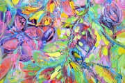 Gardenia Dramatic Large Floral Palette Knife Painting