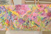 Gardenia Dramatic Large Floral Palette Knife Painting