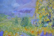 Tuscan Hills Impressionist Landscape Painting showcasing vibrant colors and expressive brushwork of the Italian countryside.