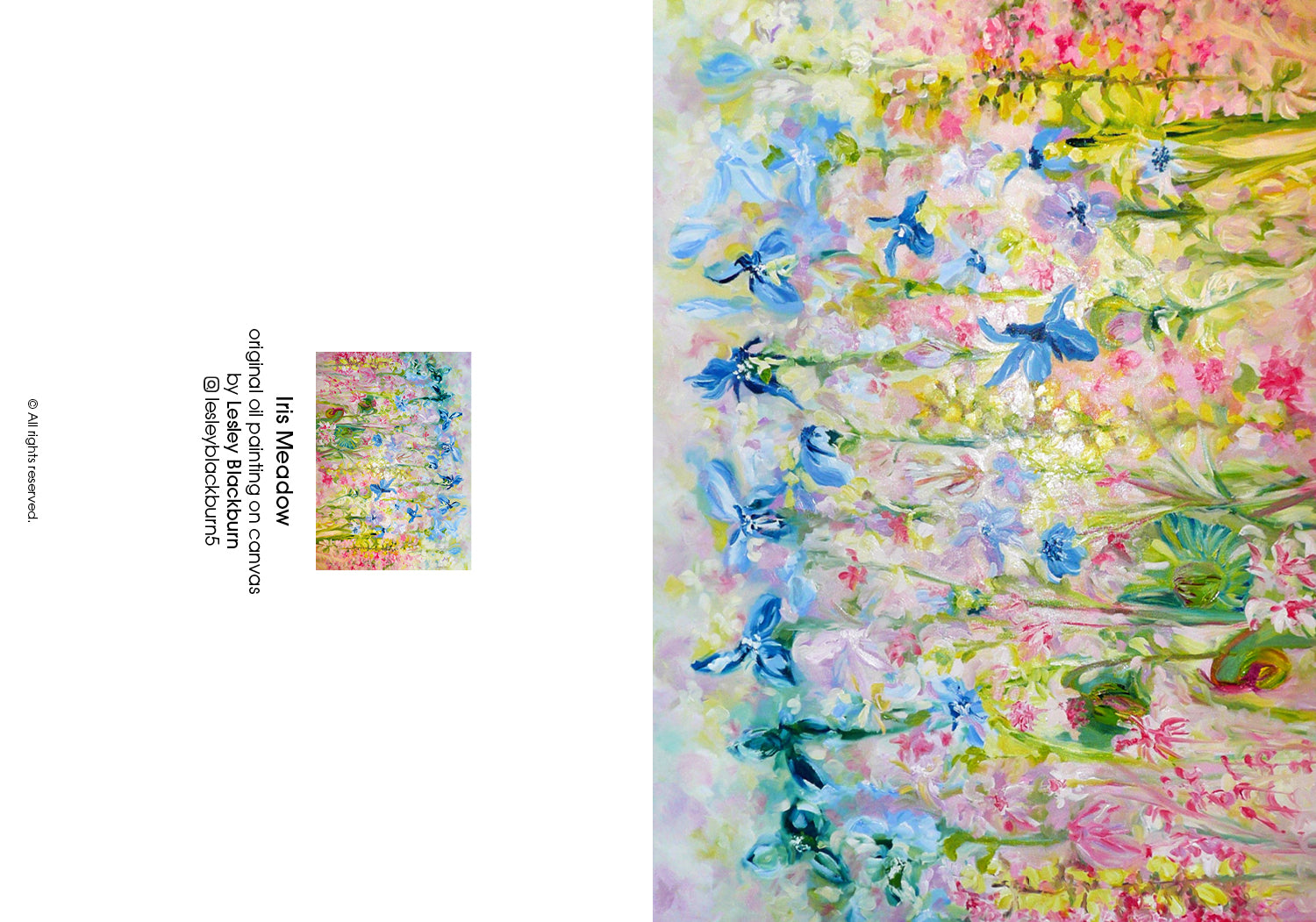 Iris Meadow – Greeting Card by Lesley Blackburn