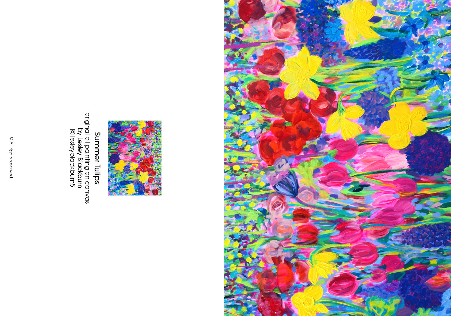 Summer Tulips – Greeting Card by Lesley Blackburn