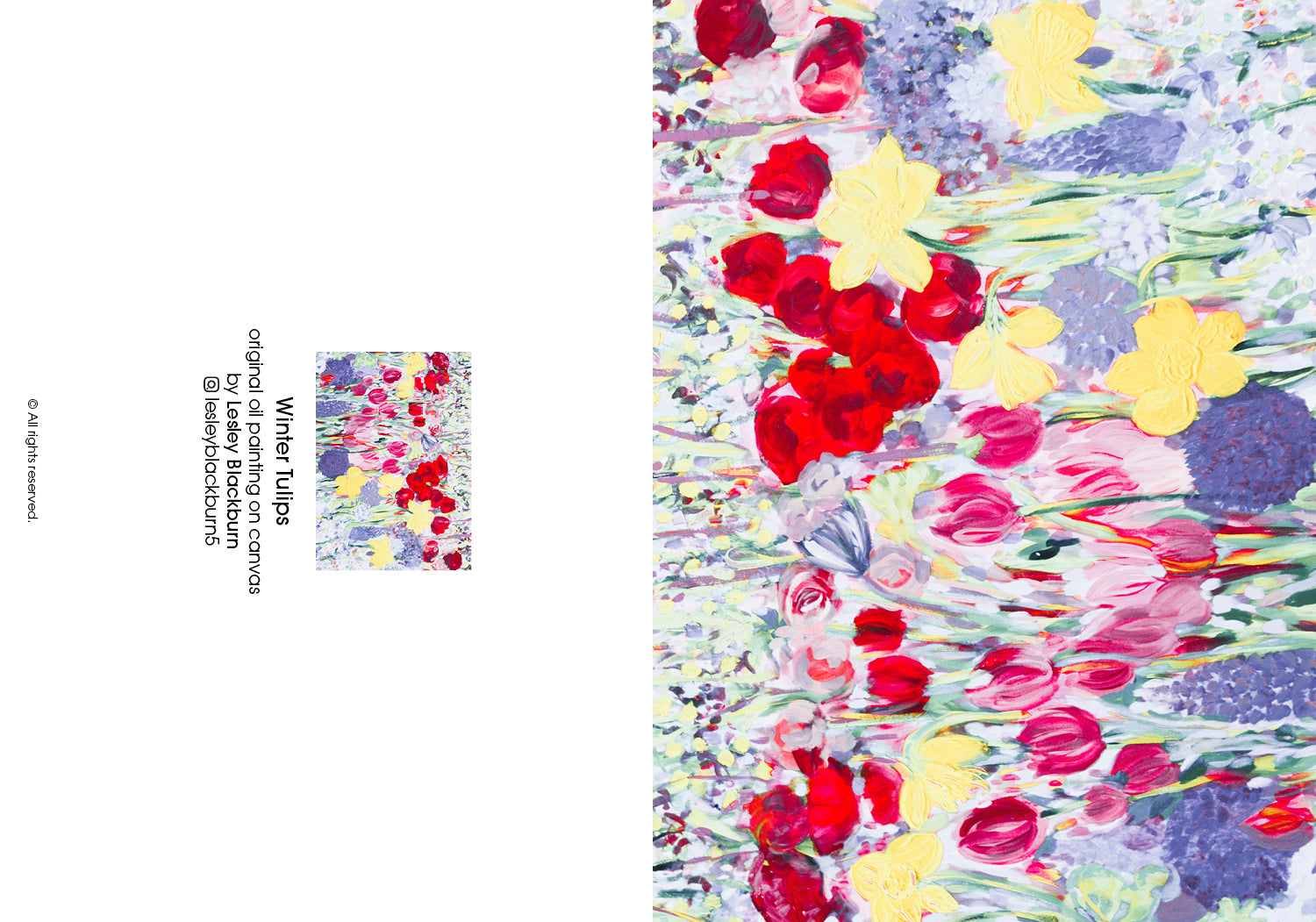 Winter Tulips – Greeting Card by Lesley Blackburn