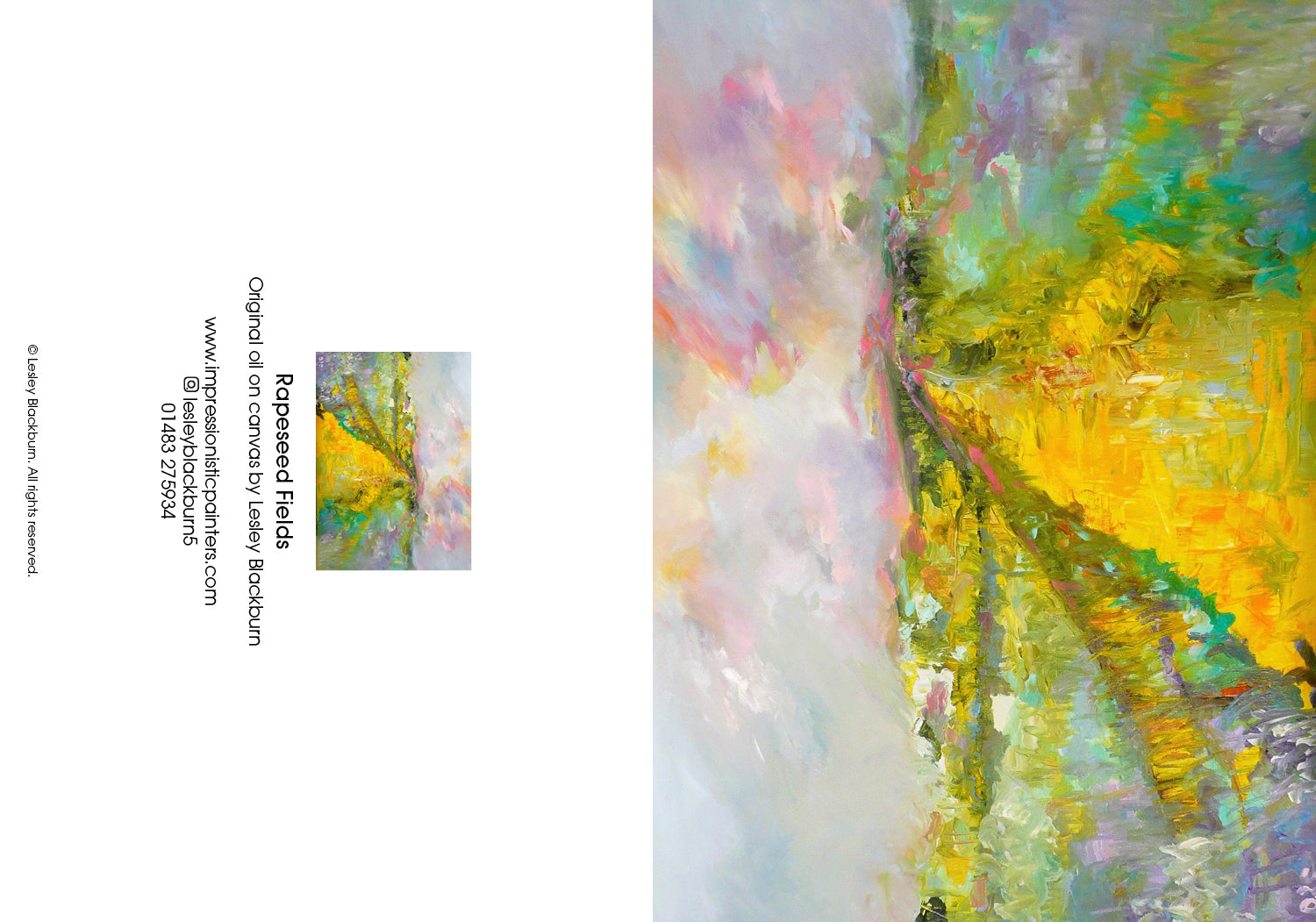 Rapeseed Fields – Greeting Card by Lesley Blackburn