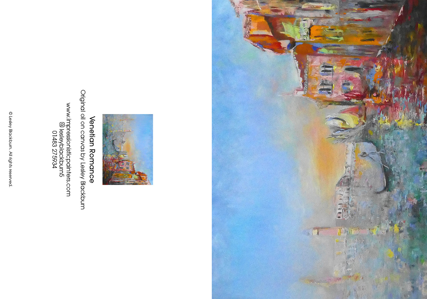 Venetian Romance – Greeting Card by Lesley Blackburn