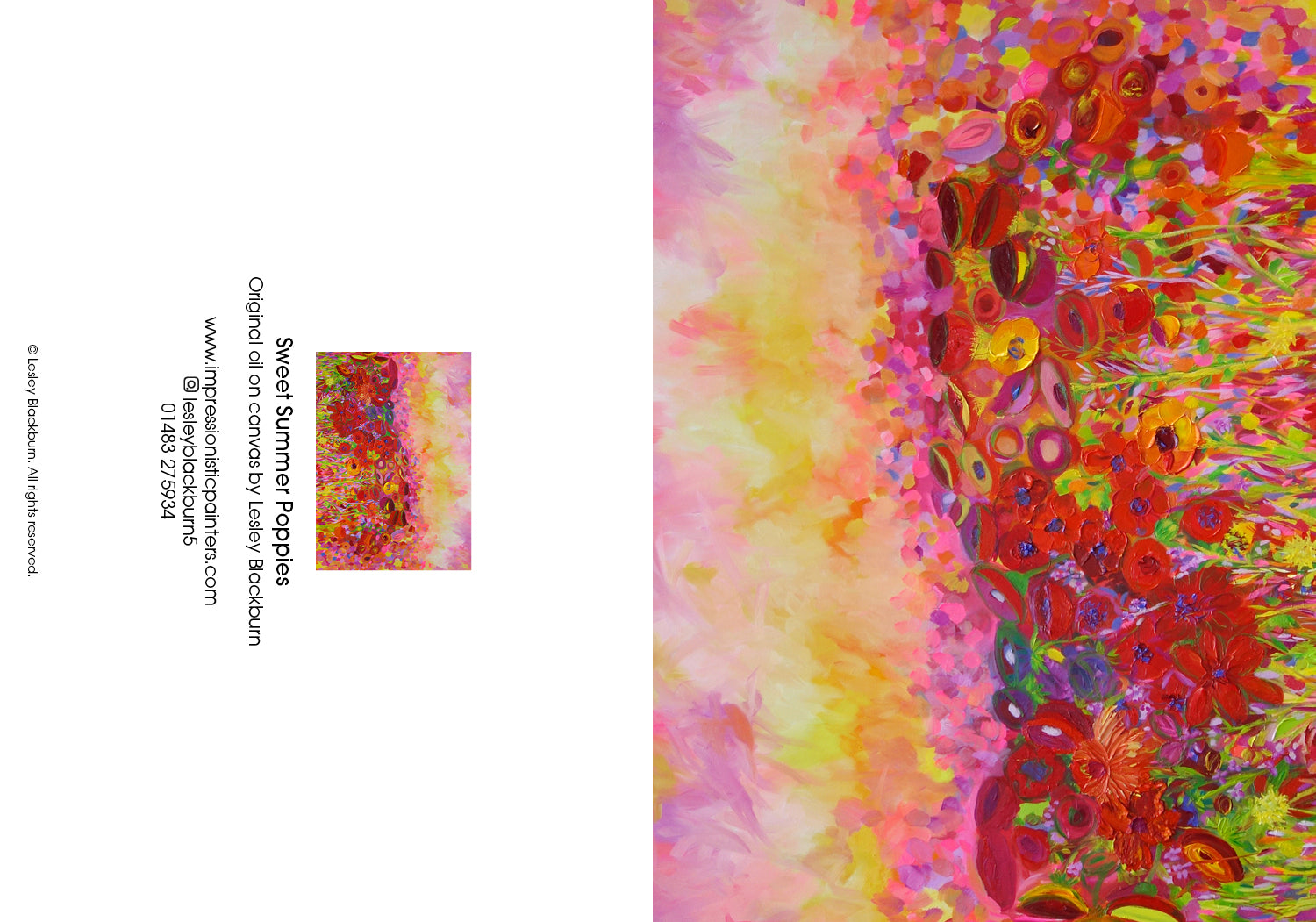 Sweet Summer Poppies – Greeting Card by Lesley Blackburn