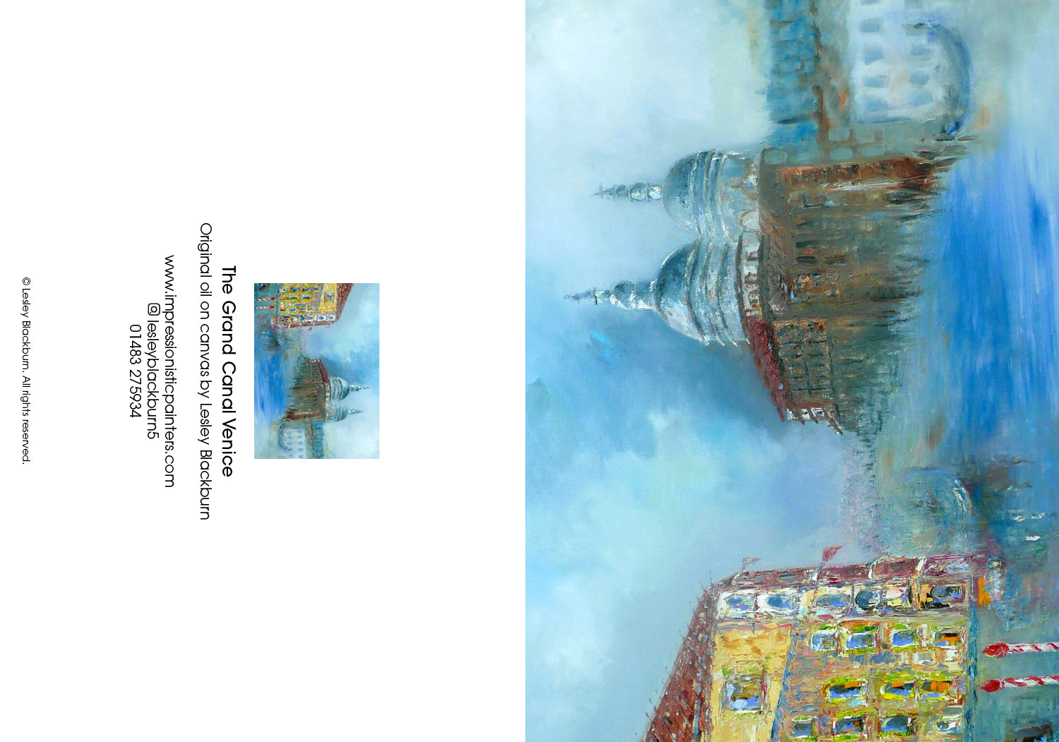 The Grand Canal Venice – Greeting Card by Lesley Blackburn