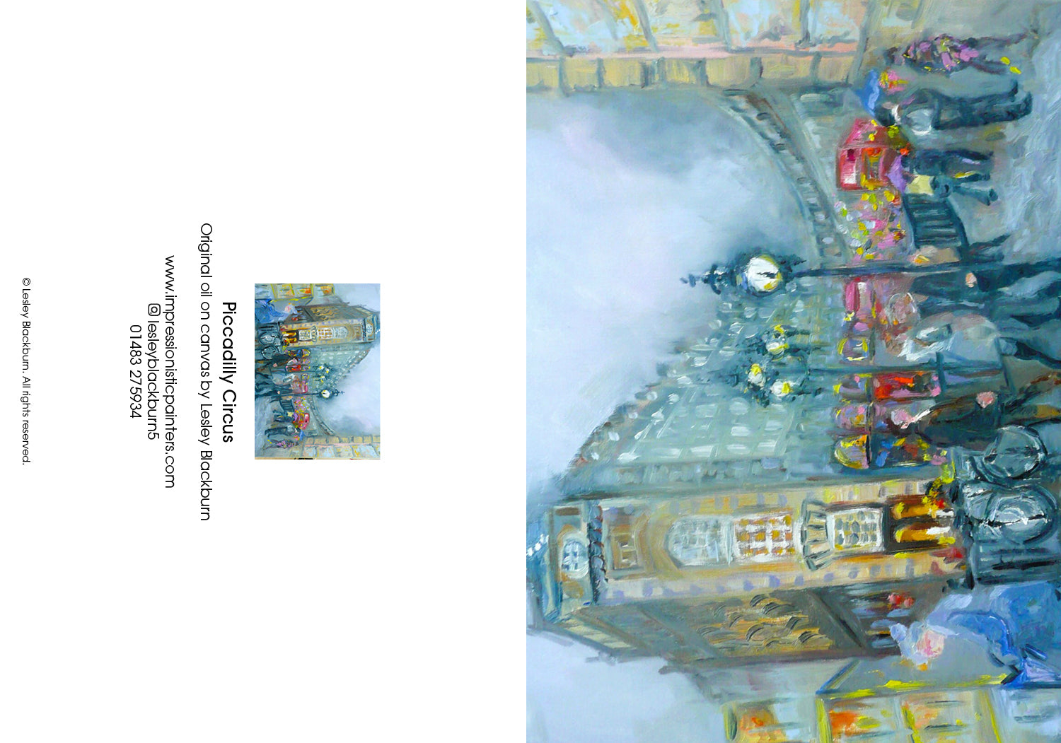 Piccadilly Circus – Greeting Card by Lesley Blackburn