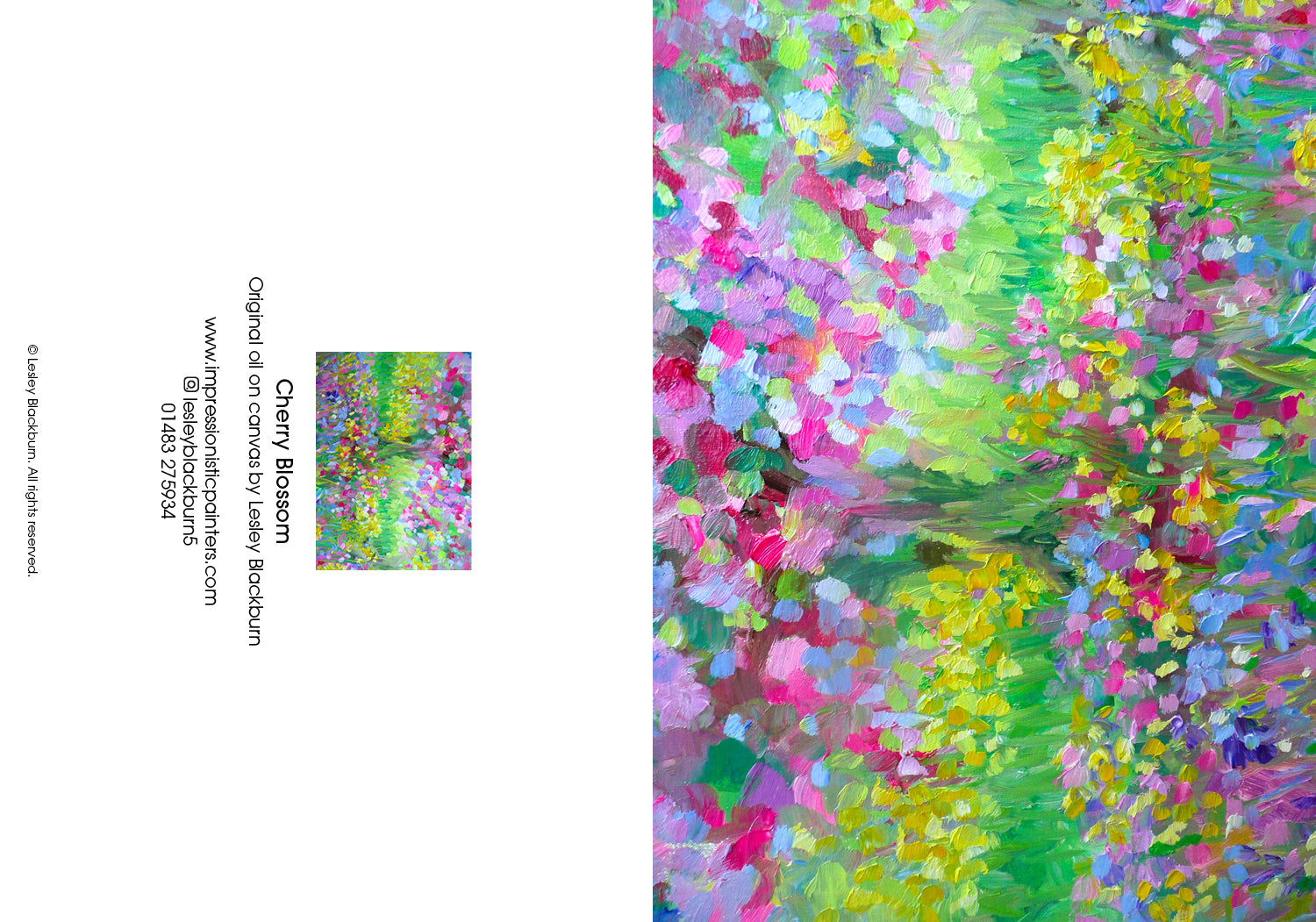 Cherry Blossom – Greeting Card by Lesley Blackburn