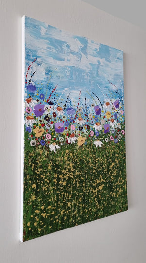 A Blast of Summer – Original Textured Wildflower Painting by Cinzia Mancini