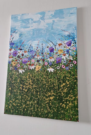 A Blast of Summer – Original Textured Wildflower Painting by Cinzia Mancini