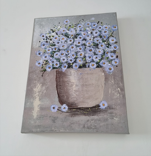 From the Window – Original Textured Floral Canvas Painting by Cinzia Mancini