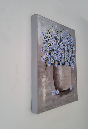 From the Window – Original Textured Floral Canvas Painting by Cinzia Mancini