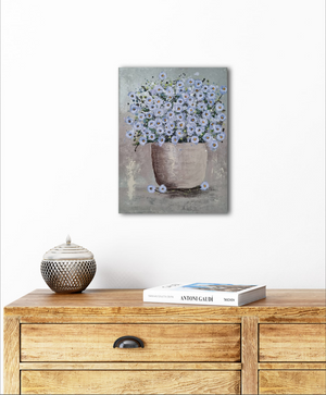 From the Window – Original Textured Floral Canvas Painting by Cinzia Mancini