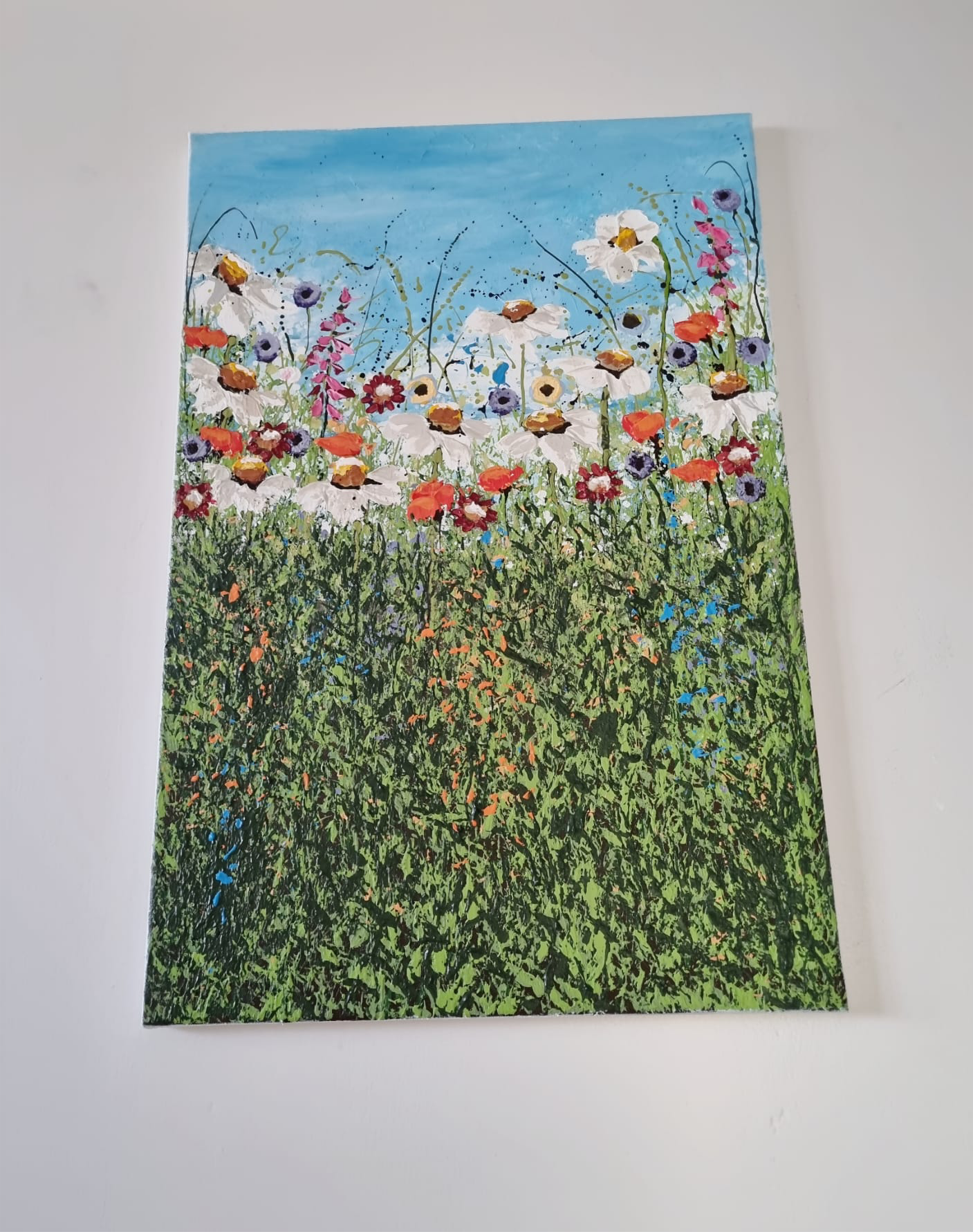 Wildflowers in Bloom – Original Textured Wildflower Painting by Cinzia Mancini