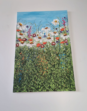 Wildflowers in Bloom – Original Textured Wildflower Painting by Cinzia Mancini