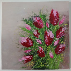 Rise of the Tulips – Original Textured Floral Painting by Cinzia Mancini