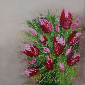Rise of the Tulips – Original Textured Floral Painting by Cinzia Mancini