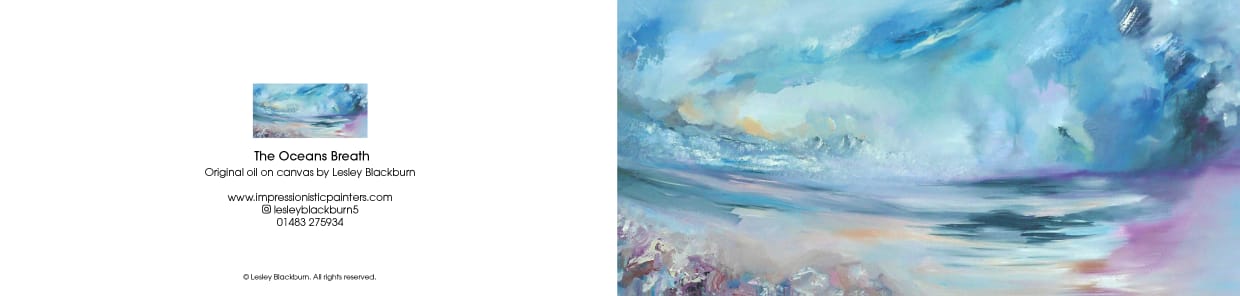 The Oceans Breath – Panoramic Greeting Card by Lesley Blackburn