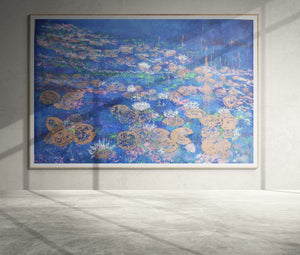 The Midnight Waterlilies | Original Impressionistic Painting by Lesley Blackburn