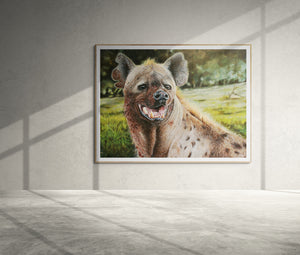 Ute, Queen of Ngorongoro | Spotted Hyena Wildlife Painting by Jeff Cain