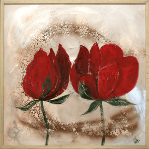 Abstract Roses – Original Floral Painting by Edelgard Schroer