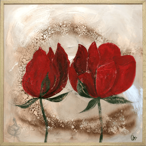 Abstract Roses – Original Floral Painting by Edelgard Schroer