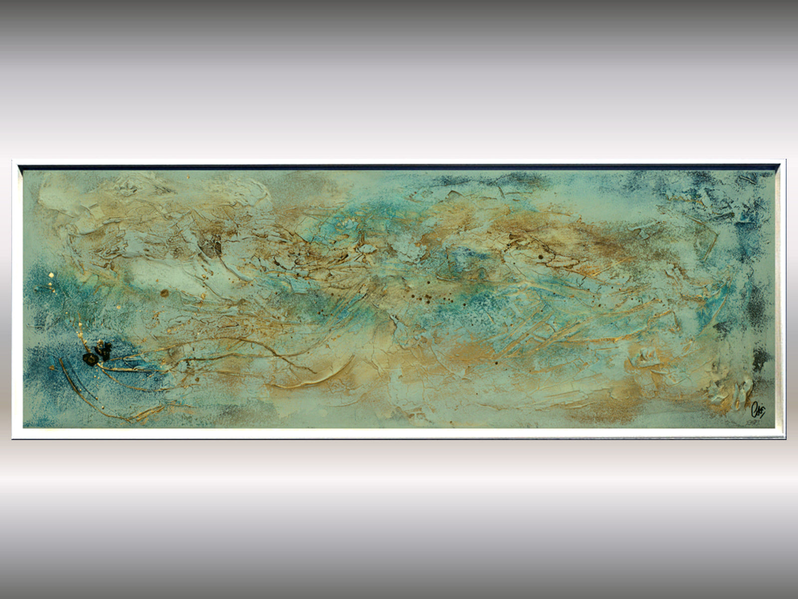 Aqua Drift – Original Abstract Acrylic Painting by Edelgard Schroer
