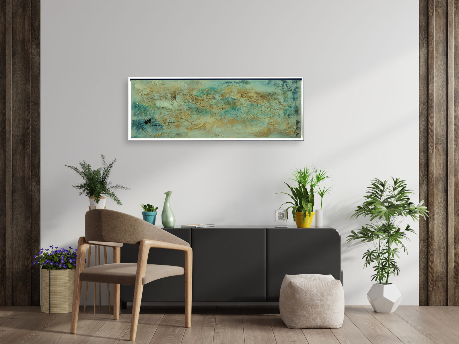 Aqua Drift – Original Abstract Acrylic Painting by Edelgard Schroer