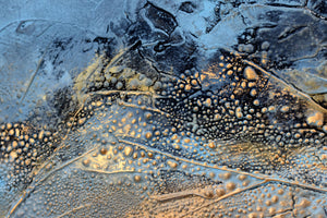 Blue and Gold Abstract Painting – Original Textured Framed Wall Art | Inner Tide