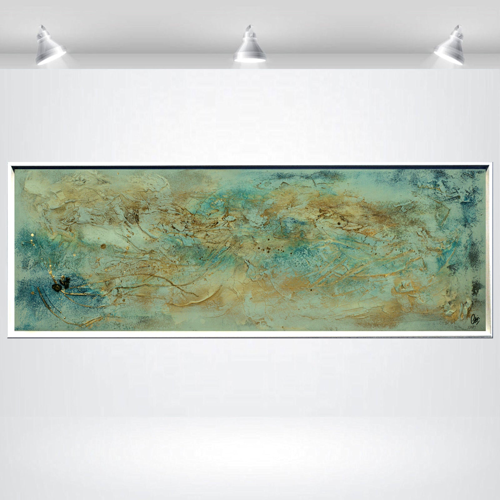 Aqua Drift – Original Abstract Acrylic Painting by Edelgard Schroer