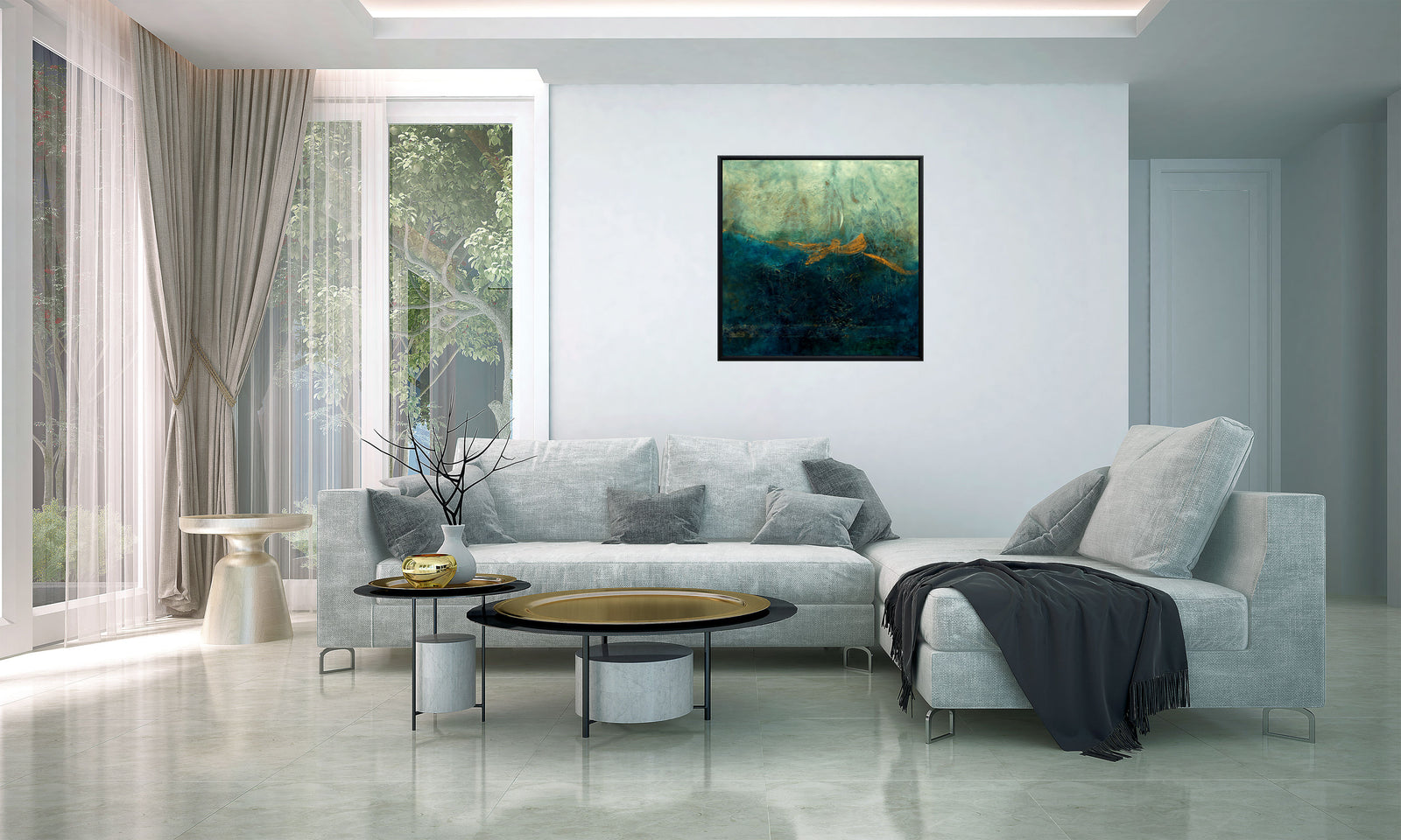 Angel Flight – Original Textured Abstract Painting by Edelgard Schroer