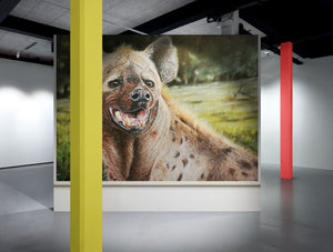Ute, Queen of Ngorongoro | Spotted Hyena Wildlife Painting by Jeff Cain