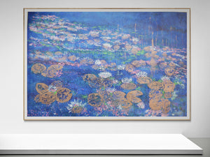 The Midnight Waterlilies | Original Impressionistic Painting by Lesley Blackburn