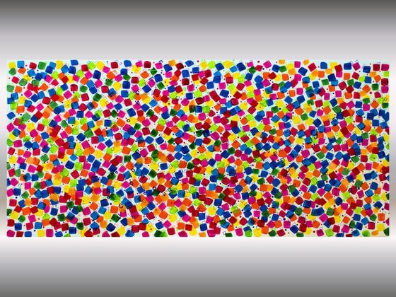Dancing Pixels 2025 Acrylic Painting by Edelgard Schroer
