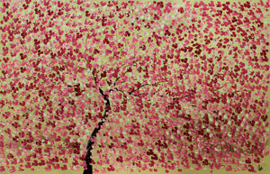 Blossom Fire – Original Pink Blossom Tree Painting by Edelgard Schroer