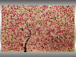 Blossom Fire – Original Pink Blossom Tree Painting by Edelgard Schroer