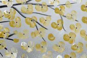 Golden Bloom Drift – Original Golden Blossom Painting by Edelgard Schroer