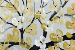 Golden Bloom Drift – Original Golden Blossom Painting by Edelgard Schroer